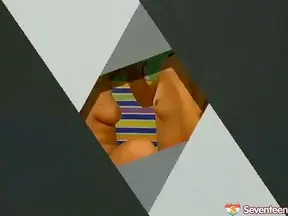 Two Tanned Teens Share Sex-Starved Cock in Hot FFM Scene Together