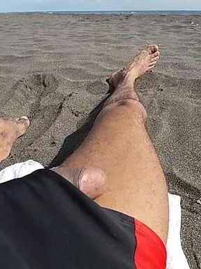 Masturbation on the Nude Beach for All to See