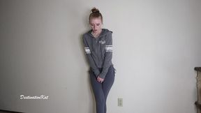 Accidentally Wetting Grey Leggings