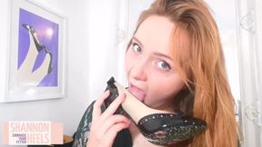 Shoe Bitch Licks Her Dirty Heels - Shannon Heels