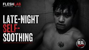LATE NIGHT SELF-SOOTHING: Tattooed Pinoy Twink Jerks Off in Dark Toilet, Unloads Hard