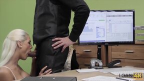 LOAN4K. Girl is tired of working as shop secretary so why fucks hard