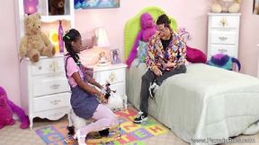 Ebony Beauty Takes Big White Cock