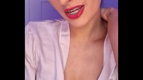 Sucking and masturbate the dildo thinking is your cock -CLAUDIA BAVEL-