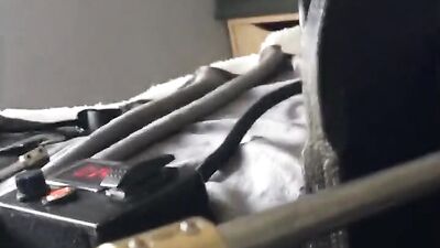 Dildo blowjob - Sucking dildo - tied to fuck machine