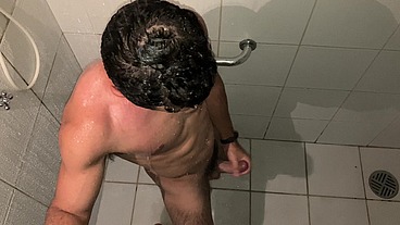 HOT GUY CAUGHT JERKING AT SHOWER TILL CUM - Vincent and Vitor