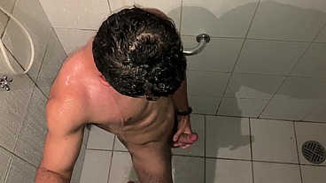 HOT GUY CAUGHT JERKING AT SHOWER TILL CUM - Vincent and Vitor
