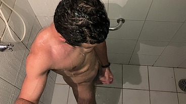HOT GUY CAUGHT JERKING AT SHOWER TILL CUM - Vincent and Vitor
