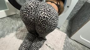 Cute stepsister plays with big ass&#x1F351; without panties