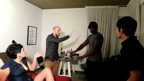 the whore is found in the department and gives her a lesson to educate her 9