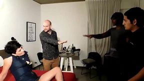 the whore is found in the department and gives her a lesson to educate her 9