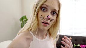 Cute dumb stepsister Emma Starletto vs giant cock of stepbro POV