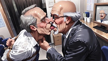 A group of mature men engage in an insane orgy with cum inside an old man's ass.