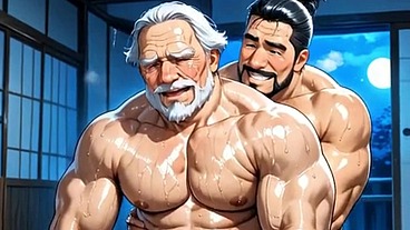 A group of mature men engage in an insane orgy with cum inside an old man's ass.