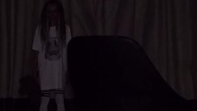 Horror girl Candie Cross sucks cock like a succubus