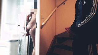 StraightdoesBi caught masturbating in a private bathroom and hot for cash