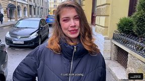 A Simple Request on the Street Ended with an Unexpected Ending - Cum on Pussy and Put on Panties