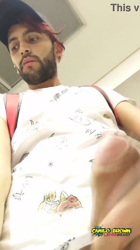 Jerking Off My Big Uncut Cock At The Mall's Public Bathroom - Camilo Brown   Clip 1