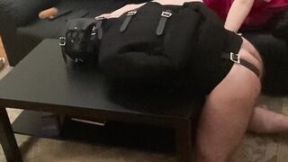 Spanking and Finger Fuck my slave inside Heterosexual Jacket Fetish over a Table