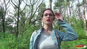 german scout - college teen lia louise in real public street porn casting fuck