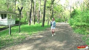 german scout - college teen lia louise in real public street porn casting fuck