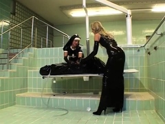 Lesbian BDSM Chained and Electro Tortured MILF Slave