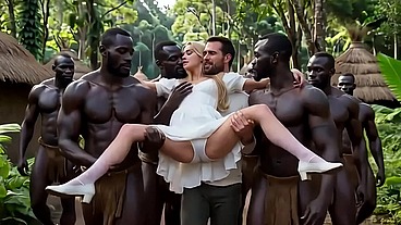 The BEST #207 Naughty (((( PETITE BLONDE )))) HOT WIFE in the AFRICAN sex village! Stretched gaped wrecked brazilian girls gangbang creampie amador big pussy anal hard big dick [AI Generated]