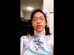 Asian Sissy's Small Cock Caged