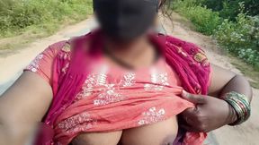 Bike riding in public place showing boobs