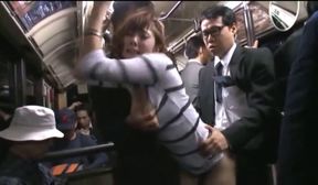 Japanese Hot Wife Fucked Gangbang In Metro Public