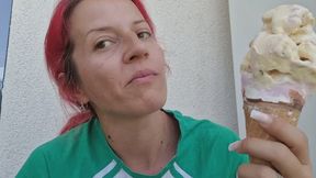 HUGE MOUND ICE CREAM LICKING – BIG TONGUE CLOSE-UPS & NATURAL CONE LICKS