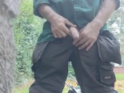 Gardener takes a piss #2 Gets a bit hard