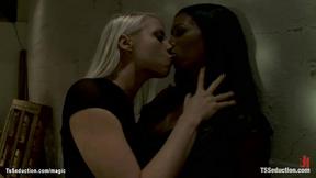 ”Ebony transgender with Girlfriend fucks stalker”