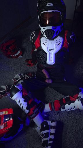 Horny Biker Plays with His Dick