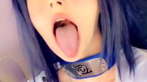 Snapchat Henti Girl Compilation with Ahegao & Long Tongue POV