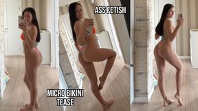 Booty check and posing in micro bikini