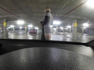 Carpark Sissy Bitch Nearly Caught