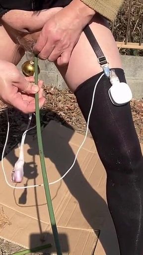 Self-training No.100: Outdoor Anal Dildo Insertion and Tack-tack Pussy Rotor Masturbation