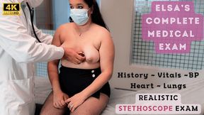ELSA ON THE EXAM BED - FULL MEDICAL - PULSES - LUNG AND HEART EXAM - STETHOSCOPE â€“ DETAILED AUSCULTATION OF HEART AND LUNGS WITH STETHOSCOPE ON CHUBBY, SUBMISSIVE PATIENT - Part 1 *4K resolution*
