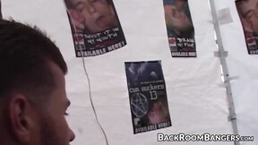 ”Good looking gay jocks demonstrate their shaft sucking skills”