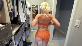 watch while i try on bikinis bras and panties - fashion fetish e28 - milf stella