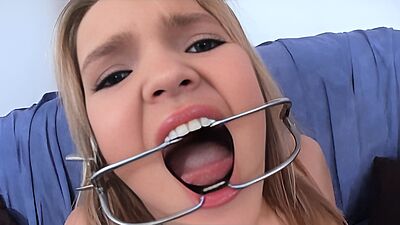 young german blonde with shaved pussy and dildo