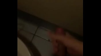 Japanese gay cumshot in public toilet