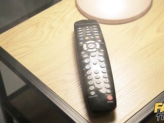 Fake Hostel - The Remote Control - 3some starring sexy breasty thick college gals Babe Damon and Lady Lyne
