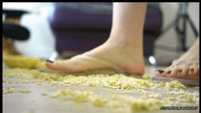 Sexy Feet Ramens Crushing in Clear Flip Flops Custom