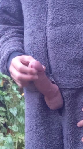 Big Hard Uncut Cock Outdoor Onesie Wanking Close up Cum - Rockard Stepdaddy