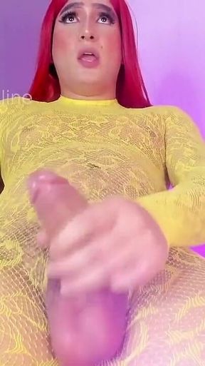 Shemale Colombian Huge White Cock Cumshot - Aline's Birthday March 17