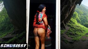 Bottom crossdresser sonusissy gown navel show