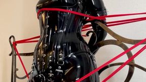 Siron is tied to the bed and thoroughly bondage from behind