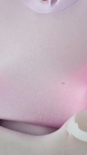 Shiny Tight Top Boobs Caressing